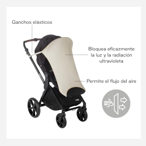 Miniatura 5 de Jané Toldo Solar Carrito Bebé Upf 50 , Universal Y Elástico, Parasol Transpirable, Protección Uv Para Cochecito Y Capazo, Beige