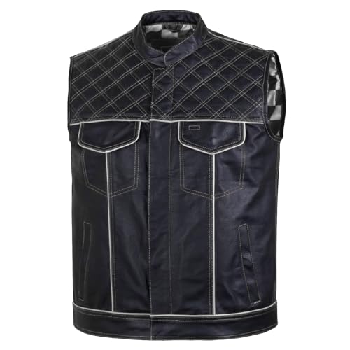 Image of .Men's Biker Rider Motorcycle club Motorbike stylish Genuine leather sleeveless vest