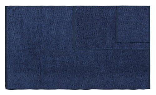 Everplush Diamond Jacquard 6 Pieces Bath Towel Set, Navy Blue #TOP2