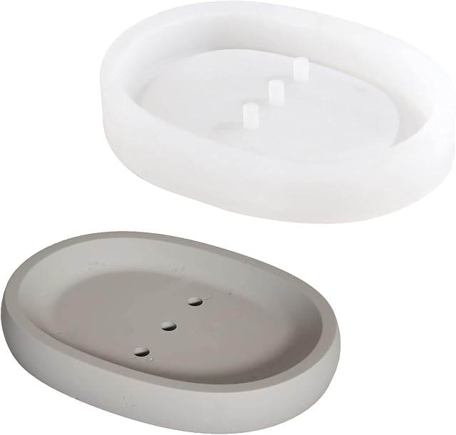 Nicole Silicone Mold for Cement Soap Dish Handmade Concrete Plate Mould