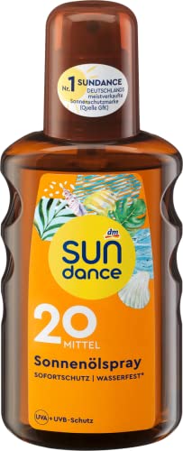 Sundance Spray de aceite solar SPF 20, 200 ml, protección UVA+UVB