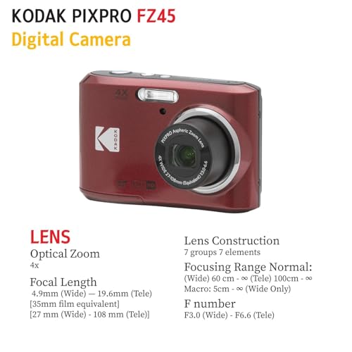 image for KODAK PIXPRO FZ45 16MP Digital Camera with 4X Optical Zoom 27mm Wide A