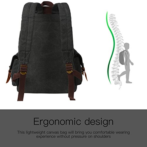 VBG VBIGER Travel Backpacks Rucksack Casual Backpack Daypack Canvas Backpack for Men Women - Thumbnail 5