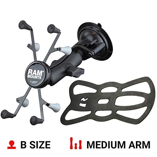Ram Mounts Ram-B-166-Un8U X-Grip With Ram Twist-Lock Suction Cup Mount For 7"-8" Tablets With Medium Arm For Vehicle Windshields #TOP1