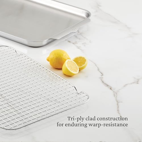 Hestan Provisions OvenBond 2-Piece Medium Sheet Pan & Rack Set (12x15"), Tri-ply Gourmet Stainless Steel - Thumbnail 5