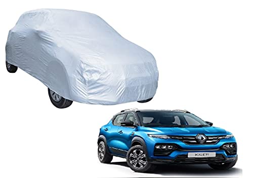 Image of Auto Hub Car Cover Compatible with Renault Kiger with Mirror Pocket, Water Resistant, Triple Stitched, Kiger Car Cover- Plain Silver