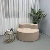 Runder futonartiger Stuhl ohne Armlehnen - Gepolstert mit Plüschstoff & Schwammfüllung, zusammenklappbarer Gästeschläfer-Lounger für Wohnzimmer und Schlafzimmer (Off)