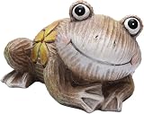 Artpaul Frog Statue for Garden Decor - Smiling Frog Sculpture with Yellow Flower...