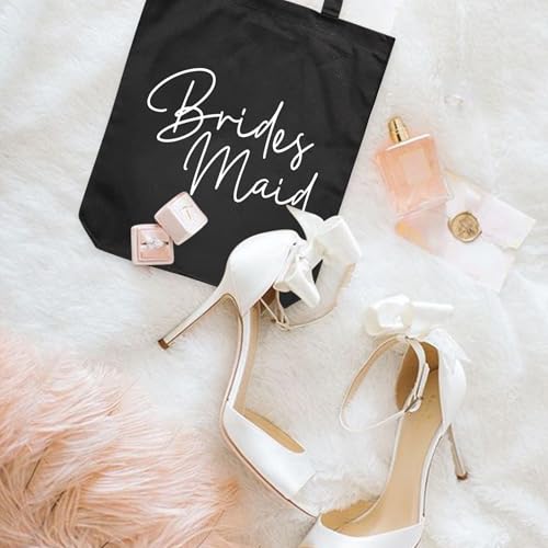 Image of LADY & HOME 6pcs Bachelorette Party Tote Bag, Bride Bridesmaid Cotton Tote Bag for Wedding Gifts