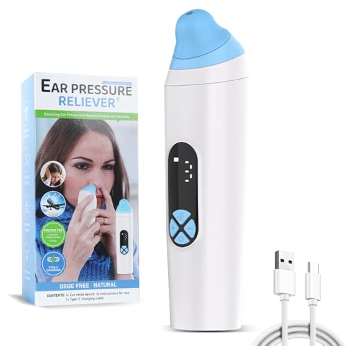 RNPKZ Dispositivo de alivio de presión de oído, dispositivo para aliviar la presión del oído, 900 mAh recargable, desbloqueador de tubo de Eustachian Unclogger para buceo volador natación