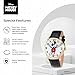 DISNEY Mickey Mouse Articulating Hands Watch for Men – Stylish Mickey Watches for Men, Enthusiasts – Classic Mouse Watch with White Dial, Gold Case, and Black Leather Strap