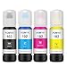 Produktbild Aomya 102 104 Nachfülltinte Tinte Flasche Ersatz Kompatibel für Epsn Ecotank ET-2760 ET-4760 ET-3710 ET-3760 ET-2710 ET-2711 ET-2720 ET-2726 ET-4700 ET-2712 ET-2721 Drucker,70ml x 4