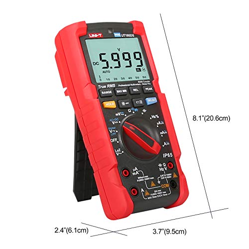 Image of UNI-T Industrial Digital Multimeter UT195DS (IP65, 2M Drop Test) True RMS 6000 Counts AC DC Voltage Current LOZ ACV Resistance Capacitance Frequency Duty Cycle Diode Continuity Test Auto /Manual Range