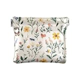 Portamonete da donna, in pelle PU, con fiori autunnali, giacinti, begonia, farfalle, api, fard, 4 pezzi, per donne e donne, autunno Fiori Giacinti Begonia, Farfalle, api Blush_4, 1 size, Stampa