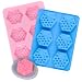 SJ 6 Cavity 3D Hexagon Bee Honeycomb Silicone Molds for Handmade Soap and Cake Making, Nonstick & BPA Free, Pink & Blue (Pack of 2)