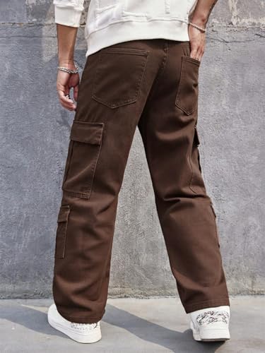 Image of URBAN POCKETS Jeans for Men | Denim Cargo Pants with Relaxed Fit & Utility Side Pockets (2-D-Pocket-U03-U05)