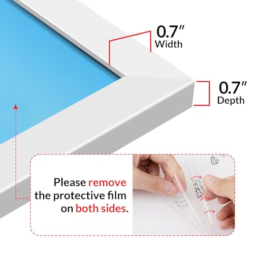Image of LaVie Home 8x24 Picture Frame for Wall Display, 8x24 White Picture Frame with HD Plexiglas, 8 x 24 Poster Frame 1 Pack, Display Frame for Vertical or Horizontal, Classic Collection