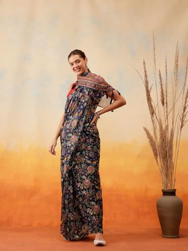 Image of Amazon Brand - Anarva Pattu Art Silk Woven Ready To Wear Saree Pink