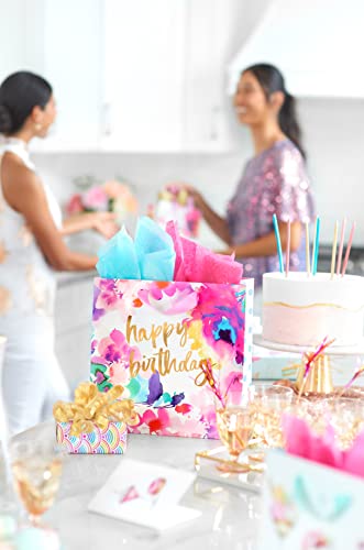 Image of Papyrus 11.4 inch Large Birthday Gift Bag, Floral Watercolor (1 Bag)