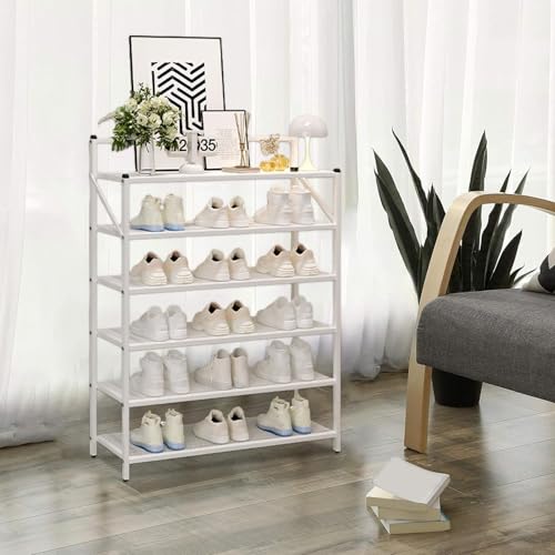 Meuble chaussures pliable plusieurs niveaux en acier durable pour optimiser l'espace