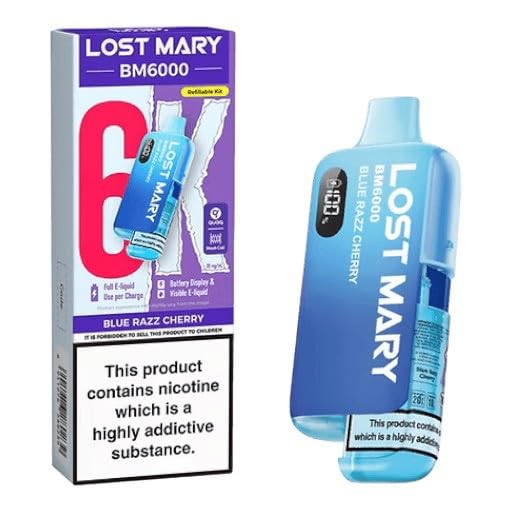Lost-Mary 6000 Rechargeable Reusable 6K (Pack of 1) Type-C (Blue Razz Cherry)