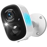 Loosafe WLAN Überwachungskamera CCTV, 1080P kabellos Akku Kamera WiFi Aussen mit PIR Bewegungsmelder, IP65 Wasserdicht, Farbe Nachricht, Zwei-Wege-Audio Außen Security Camera, Cloud/SD Storage