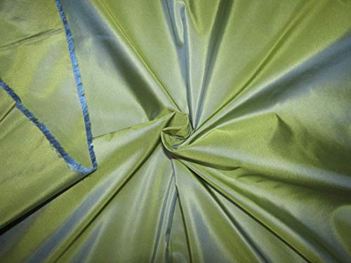 Taffetas de soie 100% pure vert doré irisé de prestige pour haute couture