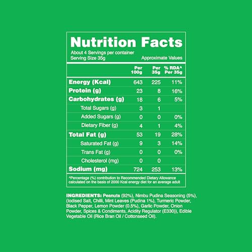 Image of Taali Roasted Peanuts - Nimboo Pudina |Crunchy Healthy Snacks | No Trans Fat, Gluten free, Roasted Not Fried (Pack of 4 x 140 gms)(weight may vary)