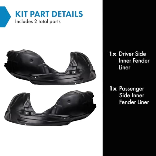Image of TRQ Inner Fender Liner Set Compatible with 2015-2022 Dodge Challenger CH1248173 CH1249173