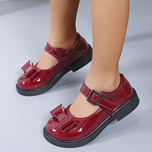 Girls Kids Mary Jane Shoes Bow Rubber Sole Ankle Sandals Baby Childrens School Dress Dance Casual Non Slip Shoes2