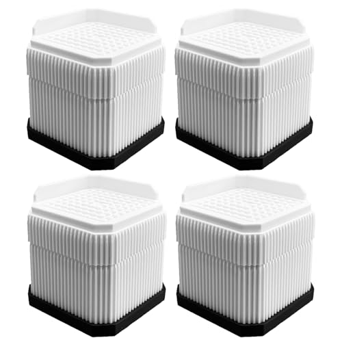 Umelee 洗濯機かさ上げ台 7cm高さ調整 6.4cm足対応 高さ調節器具 家電・家具向け 振動・騒音軽減 滑り止め 耐荷重500kg 4個セット ホワイト