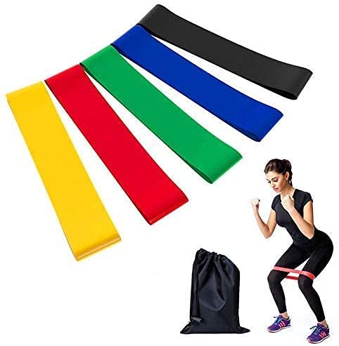 Portible Resistance Loops Bands Set of 5-Premium Exercise Fitness Band Best for Stretching, Crossfit, Pilates, Yoga, Physical Therapy, Home Gym, Natural Latex Workout Bands (Pack of 1). (B0957R1YHW) Amazon Price History, Amazon Price Tracker