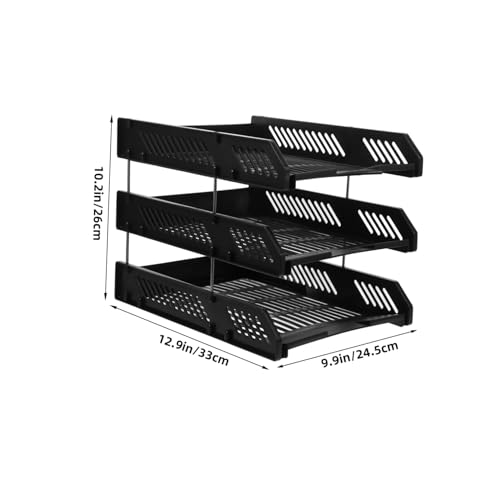 DOITOOL 1Set Stackable Paper Tray Organizer for Office Desk File Storage Rack Document Holder Efficient File Sorter for Home and Office Organization