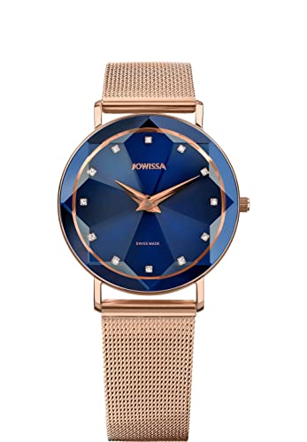 JOWISSA Blau/Rosa Facet Schweizer Damenuhr J5.613.L