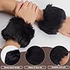 CABODYALS Schwarzes Fell Armband Pelzige Armstulpen Flauschiges Kunstfell Kurz Winddicht Plüsch Flauschige Manschetten Für Den Winter Ärmelschoner Handschuhe Armband Ärmel Für Frauen Armband Cosplay P #4