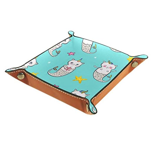 AITAI Bandeja de valet de piel vegana para mesita de noche, organizador de escritorio, plato de almacenamiento Catchall, color azul