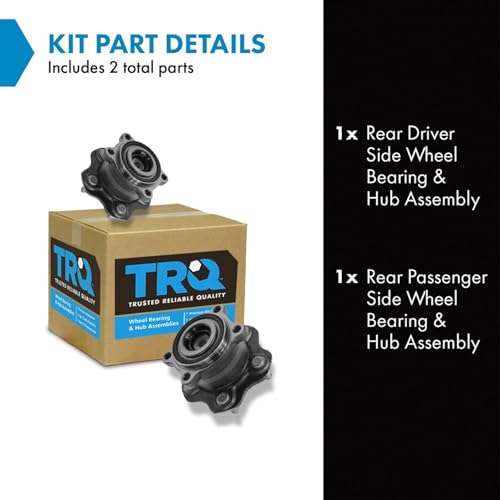 image for TRQ 2 Piece Rear Wheel Bearing & Hub Assembly Set Compatible with 2013
