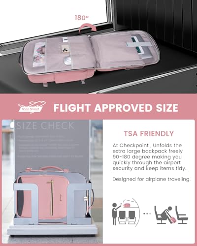 undefined LOVEVOOK 50L Travel Backpack for Women & Men, Airline Approved Carry On Luggage with 3 Packing Cubes, TSA Overnight Bags, Waterproof Personal Item Bag, Weekender Essentials Backpacks fits 17" Laptop の商品画像 1