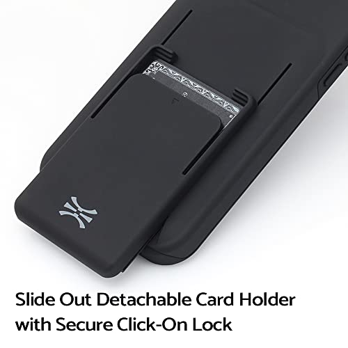 Toru Mx Pro For Iphone 12 / Iphone 12 Pro Case With Card Holder | Slim Protective Cover With Built-In Magnets For Magsafe Compatible | Detachable Sliding Wallet For 3 Cards - Black #TOP2