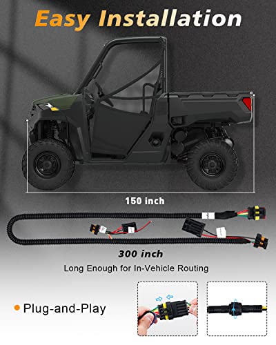 Image of NTHREEAUTO UTV Turn Signal Kit with Horn, Pre-Wired, Plug and Play UTV ATV LED Blinker with Rocker Switch, Hazard Light, Universal Street Legal Kit Compatible with Polaris, Ranger RZR XP Turbo