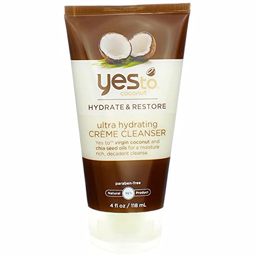 Yes To Coconut Ultra Hydrating Creme Cleanser, Brown, 4 Fluid Ounce