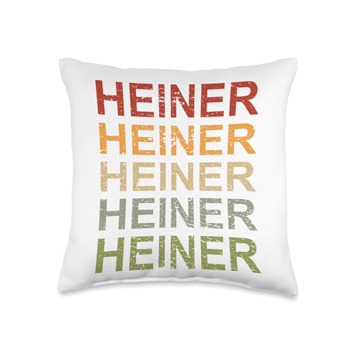 Retro Heiner Personalized, Heiner Name, Boy Man Heiner Throw Pillow