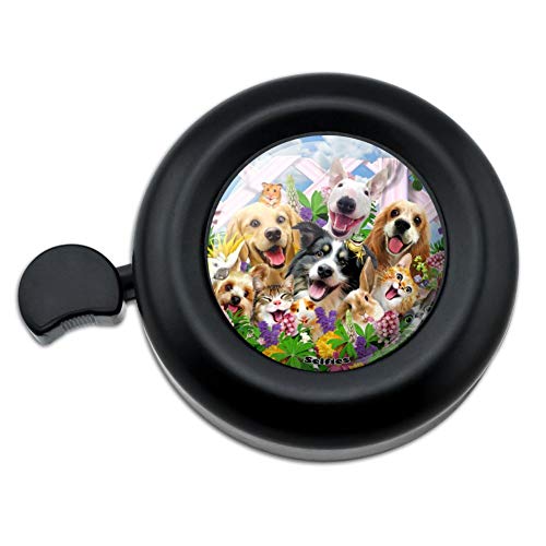 GRAPHICS & MORE Backyard Animal Pals Selfie Dogs Cats Hamster Frog Bicycle Handlebar Bike Bell