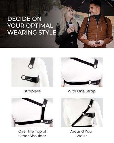 Image of Straps - 42 inch and 12 inch long double hook n loop self attaching straps. For use with the Wearable hands-free umbrella holder