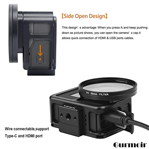 Gurmoir Metal Case For Gopro Hero 7 6 5 Black, Aluminum Protective Housing Frame Video Cage With 52Mm Uv Filter For Go Pro 7 6 5 Accessories, Rock Solid And Heat Dissipation #TOP2