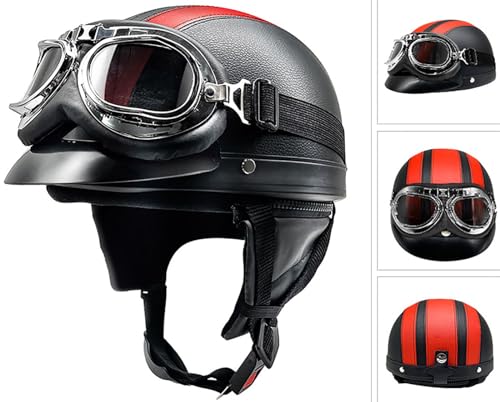 Casco half-helmet ligero para evitar el calor en moto custom 2