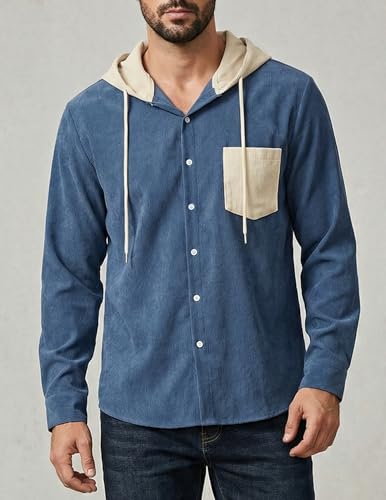 Image of ZAFUL Men's Shacket Aztec Print Shirt Jacket Flannel Button Up Turndown Collar Overshirt Chest Pocket Button Flap Thick Shirt