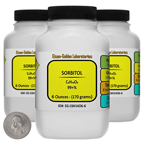 Sorbitol [C6H14O6] 99+% USP Food Grade Powder 1.1 Lb in Three Bottles