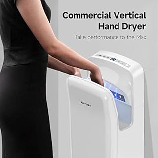 anydry 2005H Asciugamani Elettrico ad Aria,Asciugamani Elettrico Professionale,con Filtro HEPA, Super Potente,7-10 Secondi per asciugare,1750-2050W (Bianco)