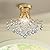 Bestier Modern Gold Crystal Semi-Flush Mount Chandelier Lighting Ceiling Light Fixture Lamp for Diningroom Bathroom Bedroom Livingroom 3 E12 Bulbs Required D13.5 inch X H11.6 inch
